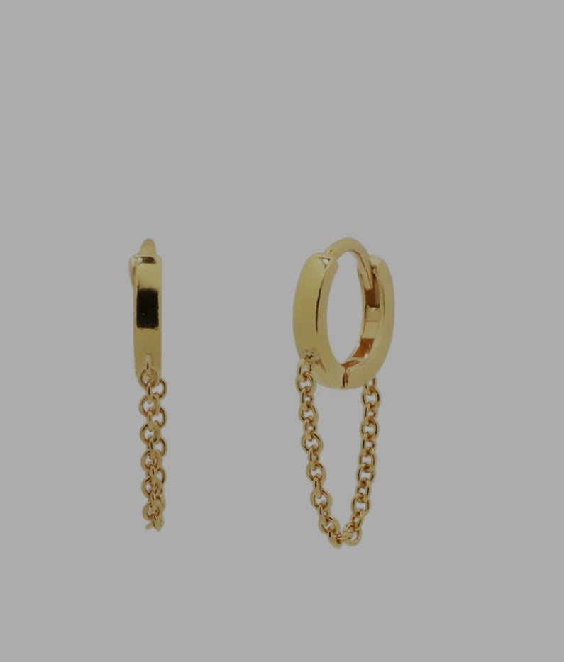 Chain drop hugging earring
