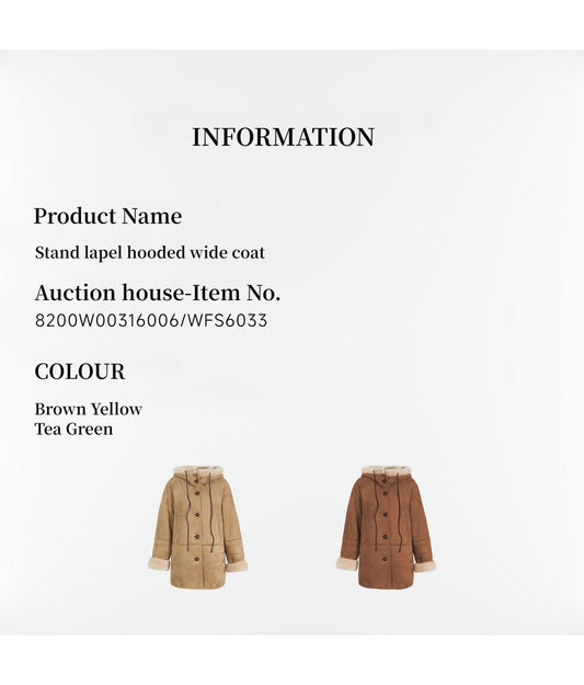 Fireladyfur "Danish Winter" Shearling Coat | Short & Hooded Suede Style"Danish Winter"