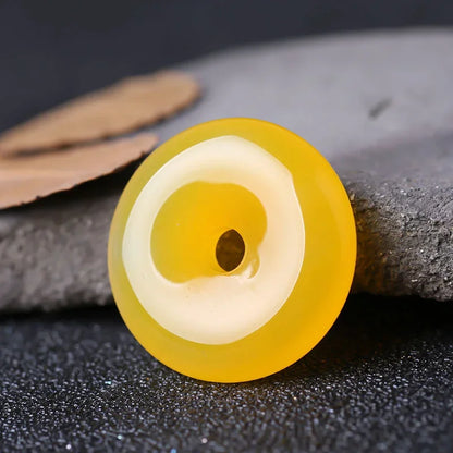 Natural Multicolor Jade Doughnut Pendant Agate Necklace Fashion Accessories Charm Jewellery Carved Amulet Gifts for Women Men