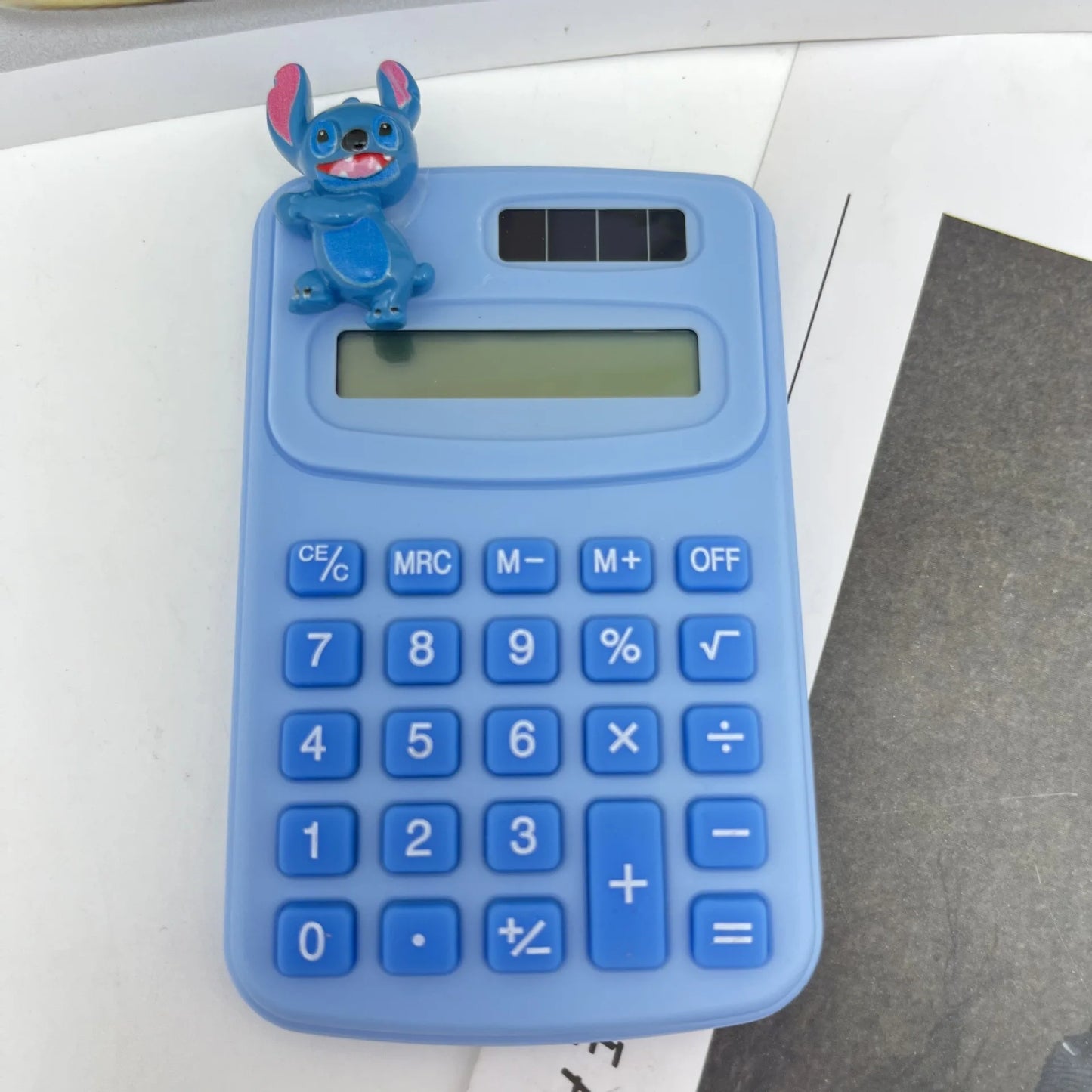 Disney Stitch Calculator Children Learning Stationery Portable Solar Powered Cartoon Office Tools Math Tools Childrens Toy Gifts