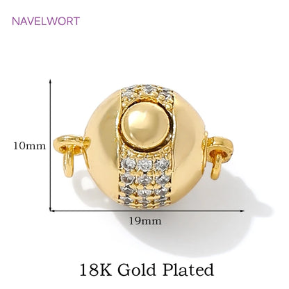 18K Gold Plated Round Connection Clasps For Jewelry Making,Clasp For Bracelet,Brass Fasteners Lock Clasp,DIY Jewelry Accessories