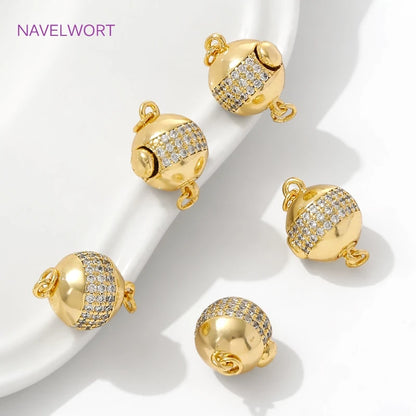18K Gold Plated Round Connection Clasps For Jewelry Making,Clasp For Bracelet,Brass Fasteners Lock Clasp,DIY Jewelry Accessories