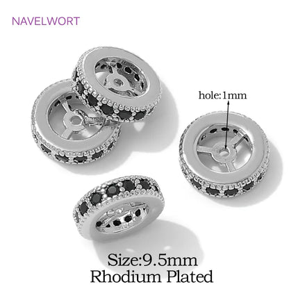 18K Gold Plated Round Wheel Spacer Beads For Jewelry,Beads Separators For Bracelets,DIY Beading Jewelry Making Accessories