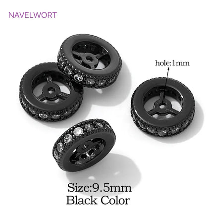 18K Gold Plated Round Wheel Spacer Beads For Jewelry,Beads Separators For Bracelets,DIY Beading Jewelry Making Accessories