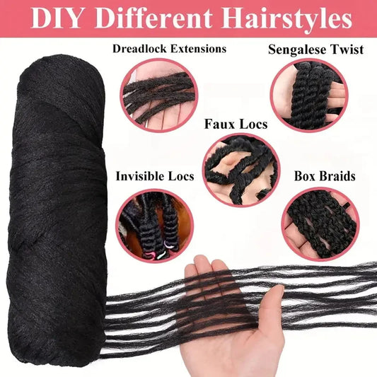 Black Brazilian Wool Hair Yarn for Braids
