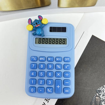 Disney Stitch Calculator Children Learning Stationery Portable Solar Powered Cartoon Office Tools Math Tools Childrens Toy Gifts