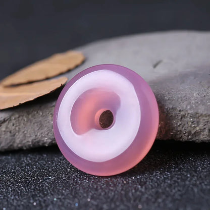 Natural Multicolor Jade Doughnut Pendant Agate Necklace Fashion Accessories Charm Jewellery Carved Amulet Gifts for Women Men