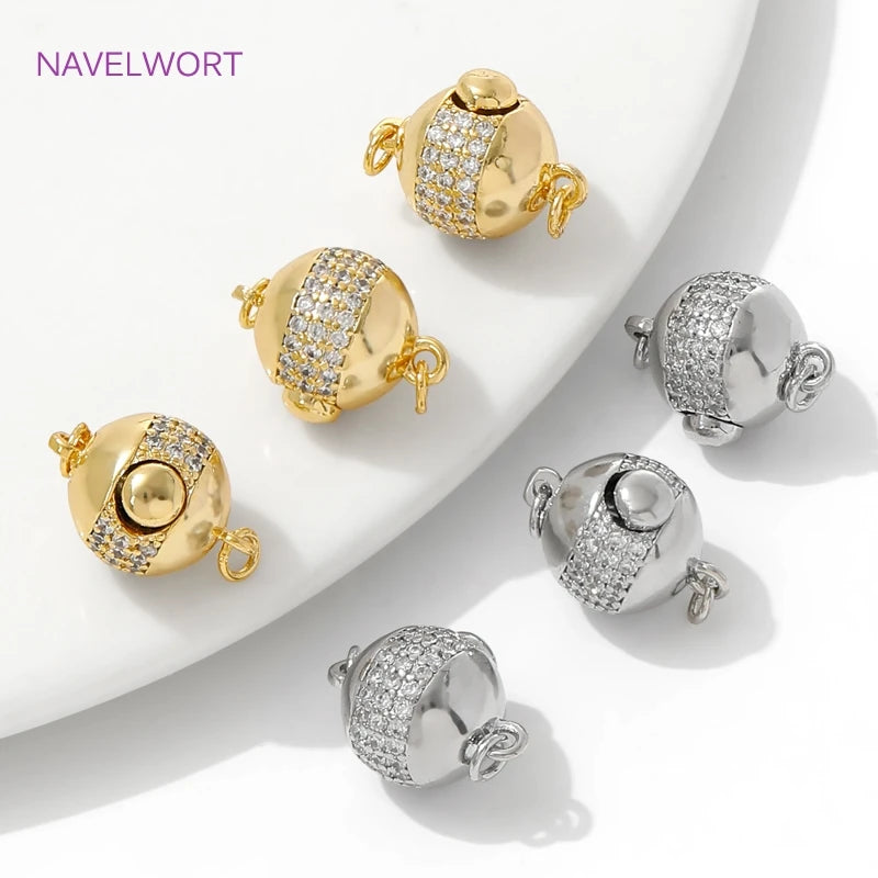 18K Gold Plated Round Connection Clasps For Jewelry Making,Clasp For Bracelet,Brass Fasteners Lock Clasp,DIY Jewelry Accessories
