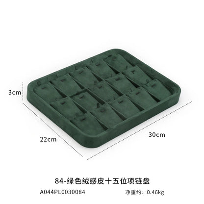 Velvet Jewelry Tray Set Multi-Compartment Storage for Rings Earrings Necklaces Watches Jewellery Organizer Tray Green