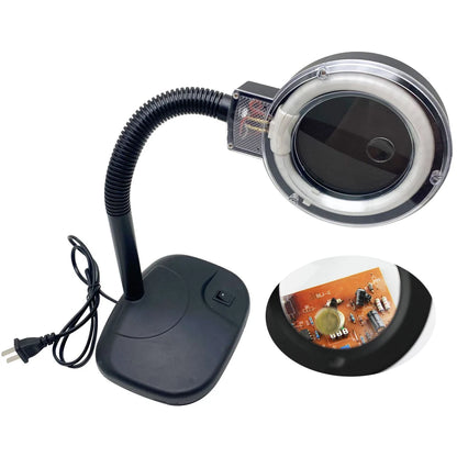 Desktop Magnifier with Lamp for Jewellery Watch Welding Repair Adjustable Illuminated Magnifying Glass Jewelry Tools