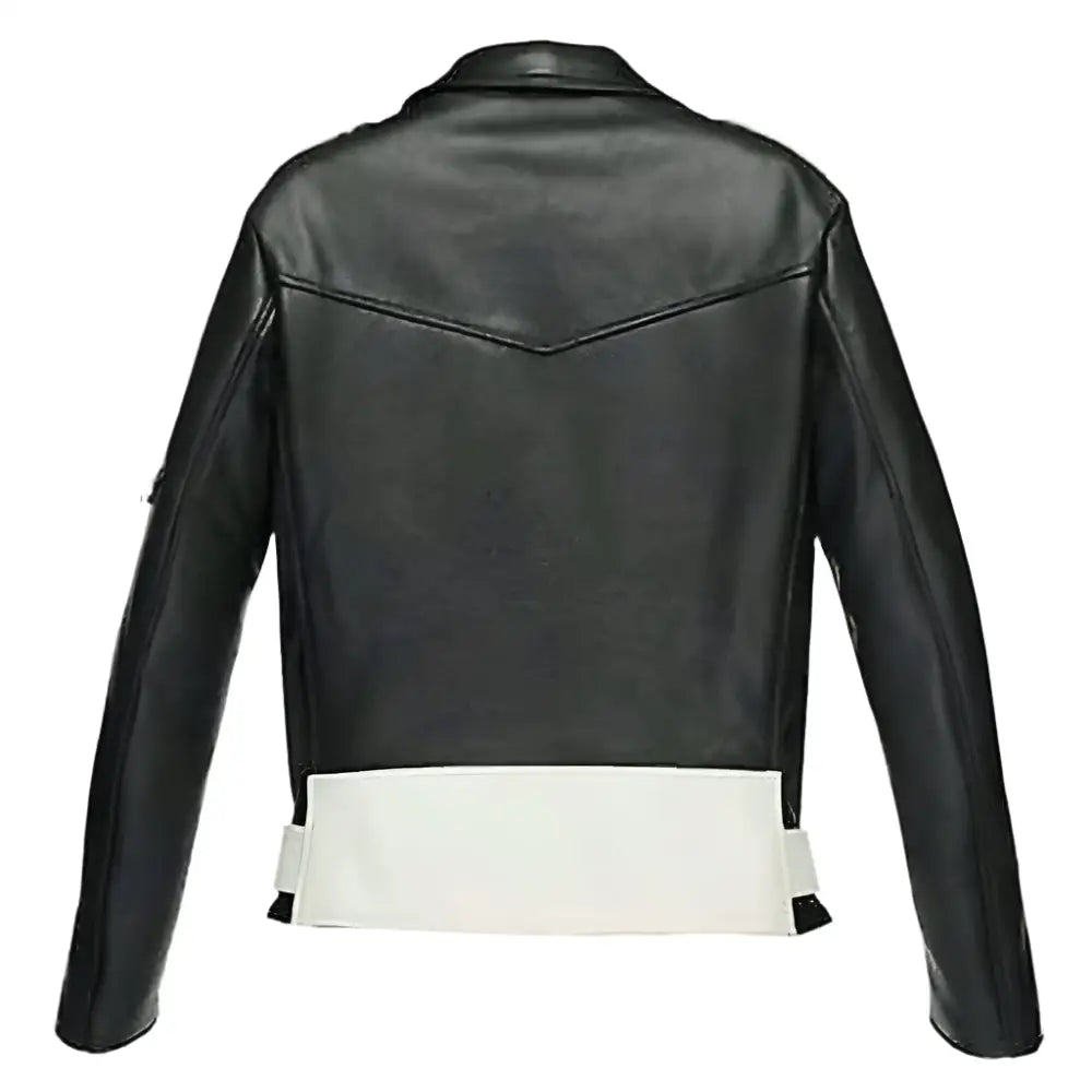 Men's Black Brando Leather Motorcycle Jacket-2