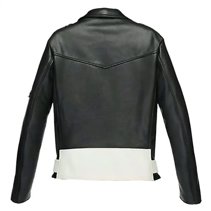 Men's Black Brando Leather Motorcycle Jacket-2