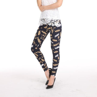 Fashion Girl Legging Spandex Aptitud Print Floral Leggings Leggins Milk Silk