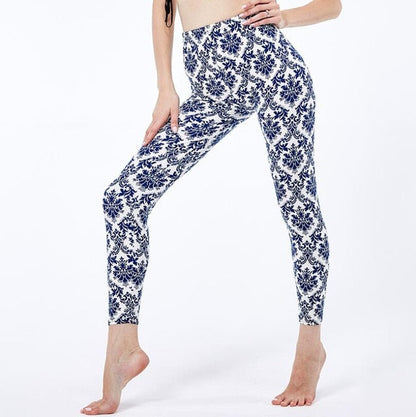 Fashion Girl Legging Spandex Aptitud Print Floral Leggings Leggins Milk Silk